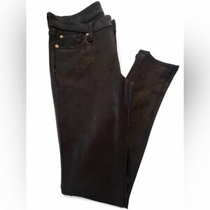 7 For All Mankind Black Snakeskin Stretch Pant‎ Legging Women's Size 27